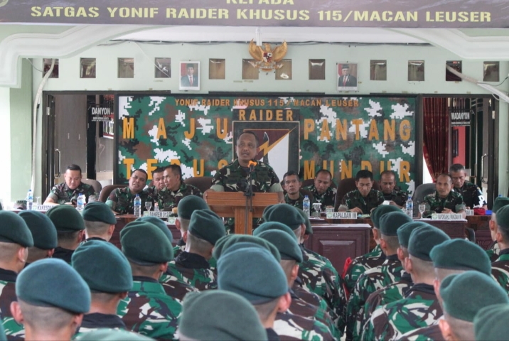 Asops KASAD Cek Kesiapan Operasi Satgas Organik Batalyon Raider Khusus 115/Macan Lauser