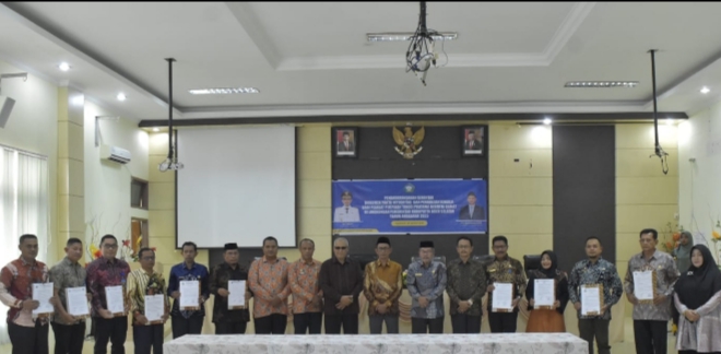 SKPK dan Camat se-Kabupaten Aceh Selatan Lakukan Penandatanganan Perjanjian Kinerja Tahun 2023