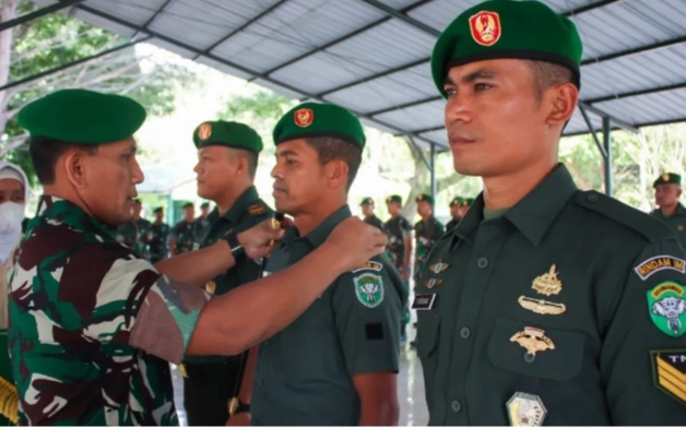 Danrindam IM Memimpin Upacara Pelantikan Kenaikan Pangkat Personil Rindam IM