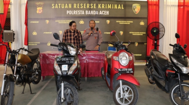Operasi Sikat Seulawah 2023, Polresta Banda Aceh Sita 11 Sepeda Motor Hasil Curian