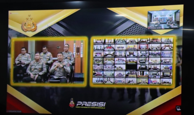 Kapolda dan Wakapolda Aceh Ikuti RDP Komisi III DPR RI dengan Kapolri