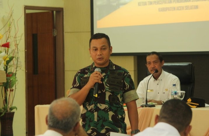 Dandim 0107/Asel Hadiri Rapat/Rembuk TPPS Kabupaten Aceh Selatan