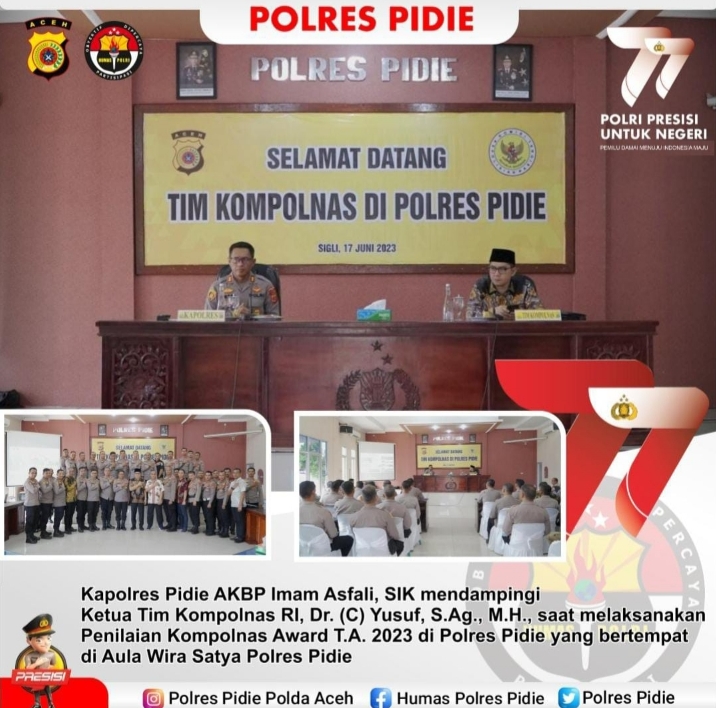 Tim Kompolnas Kunjungi Polres Pidie