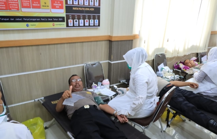Sambut HUT Humas Polri Ke-72, Polres Subulussalam Gelar Bakti Sosial Donor Darah