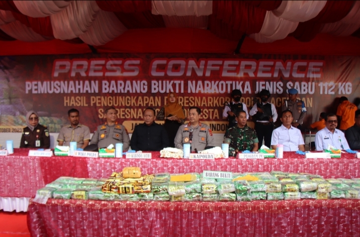 Pimpin Pemusnahan 112 Kg Sabu, Kapolda Aceh: Bila Perlu Pelaku Dihukum Mati
