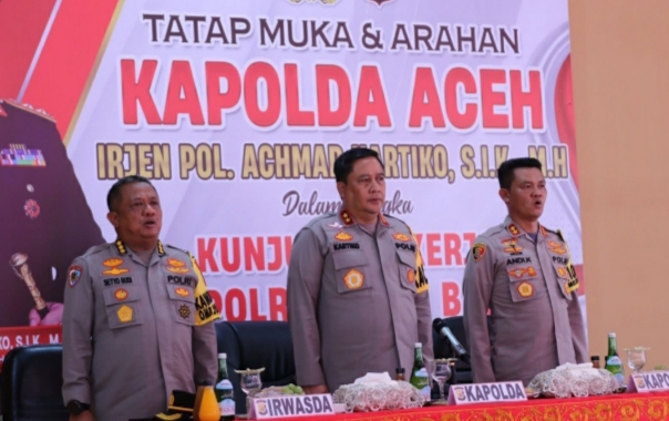 Kapolda Aceh Tinjau Kesiapan Polres Aceh Barat dalam Menghadapi Pemilu 2024