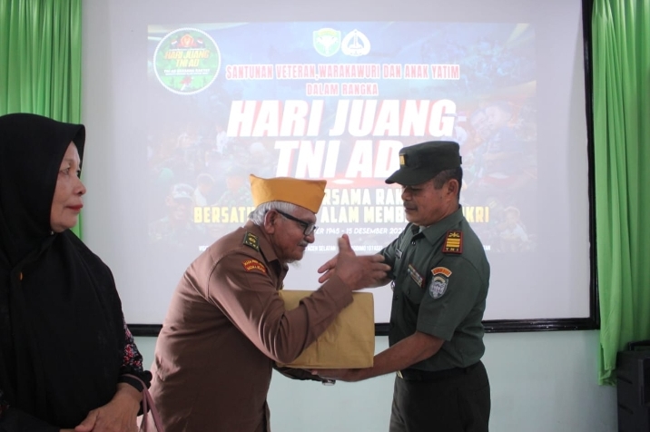 Sambut Hari Juang TNI AD Ke 78, Kodim 0107/Aceh Selatan Gelar Penyantunan Vetaran, Warakauri dan Anak Yatim