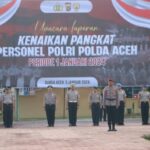 Kapolda Aceh Menjadi Inspektur Upacara Laporan Kenaikan Pangkat Personel Polri