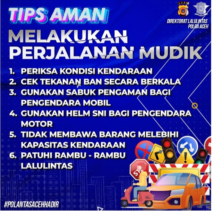 Berikut beberapa Tips Bagi Pemudik agar Aman dalam Perjalanan