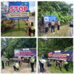 Minimalisir Pelanggaran dan Laka Lantas, Satlantas Polres Aceh Selatan Pasang Spanduk Himbauan