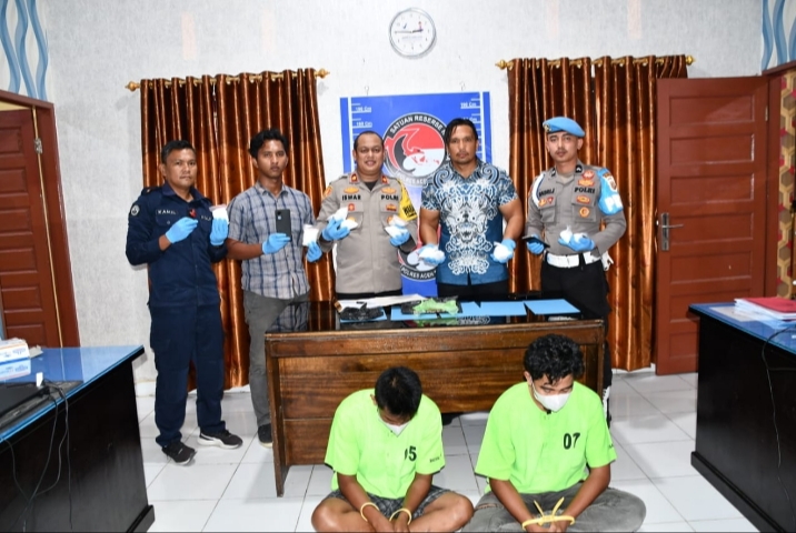 Ringkus Dua Pelaku Penyalahgunaan Narkotika, Satresnarkoba Polres Aceh Timur Amankan 1.200 Gram Sabu