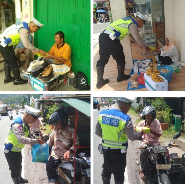 Jumat Berkah, Satlantas Polres Aceh Selatan Bagi Nasi Kotak