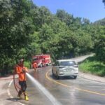 Ada Tumpahan Minyak Dijalan Nasional, Pengendara yang Melintas Agar Berhati Hati