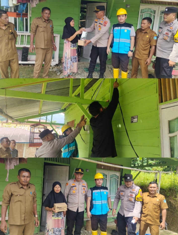 Hut Bhayangkara ke-78, Kapolsek Samadua Laksanakan Pemasangan Meteran Listrik untuk Warga Kurang Mampu