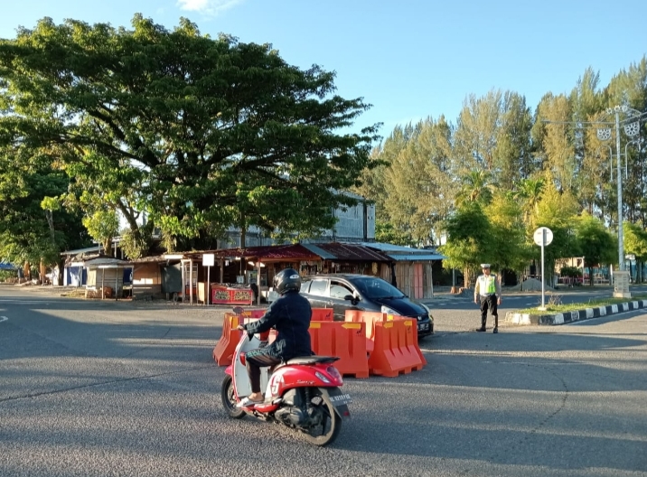 Satlantas Polres Aceh Jaya Gelar Strong Poin Pagi Untuk Kelancaran Lalu Lintas