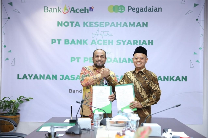 Bank Aceh dan PT. Pegadaian Tandatangani MoU Tingkatkan Layanan Digital