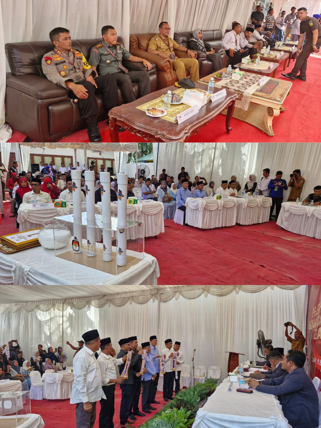 Kapolres Aceh Selatan Hadiri Rapat Pleno Pengundian Nomor Urut Pasangan Calon Bupati & Wabup Aceh Selatan Periode 2024 – 2029