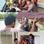 Peduli Kemanusiaan,Polsek Trumon Timur Gerak Cepat Bantu Evakuasi Korban Banjir