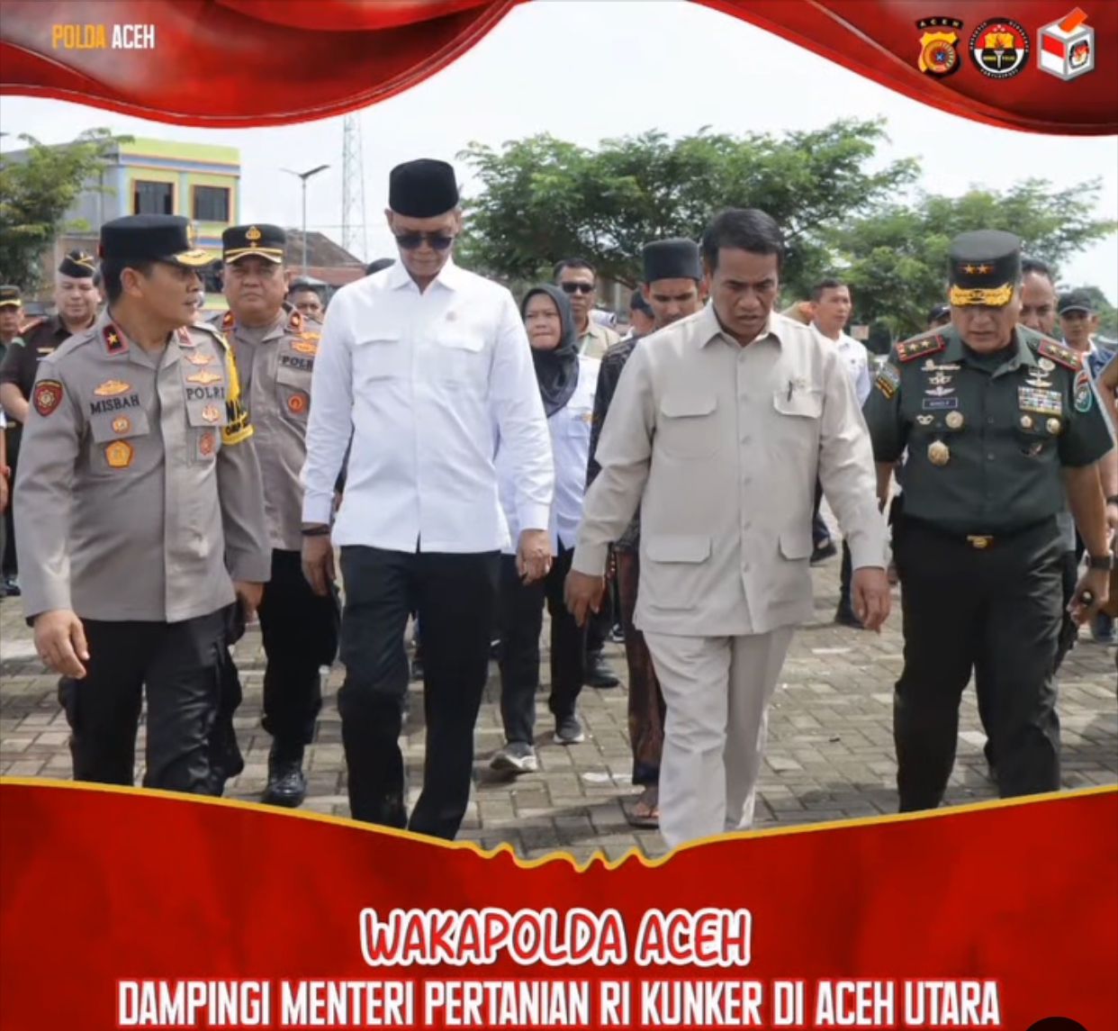 Wakapolda Aceh Dampingi Mentan Kunker di Aceh Utara
