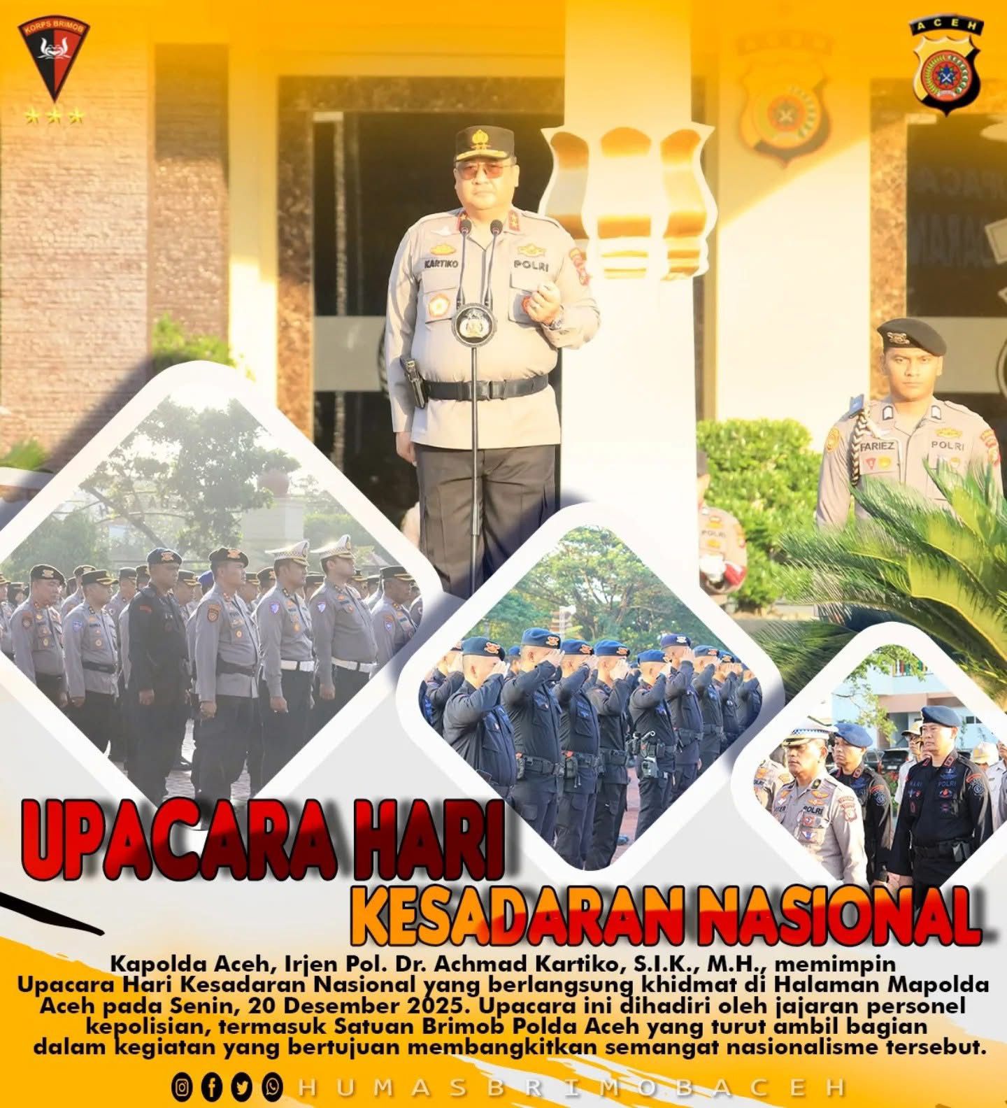 Upacara Hari Kesadaran Nasional di Mapolda Aceh