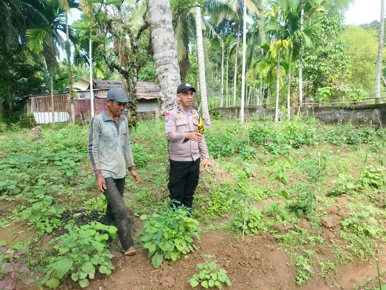 Bhabinkamtibmas Polsek Labuhanhaji Timur Aktif Sambangi Warga, Dukung Ketahanan Pangan