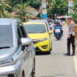 Satlantas Polres Aceh Selatan Lakukan Pengaturan pada Arus Padat Lalu Lintas di Jalur Mudik