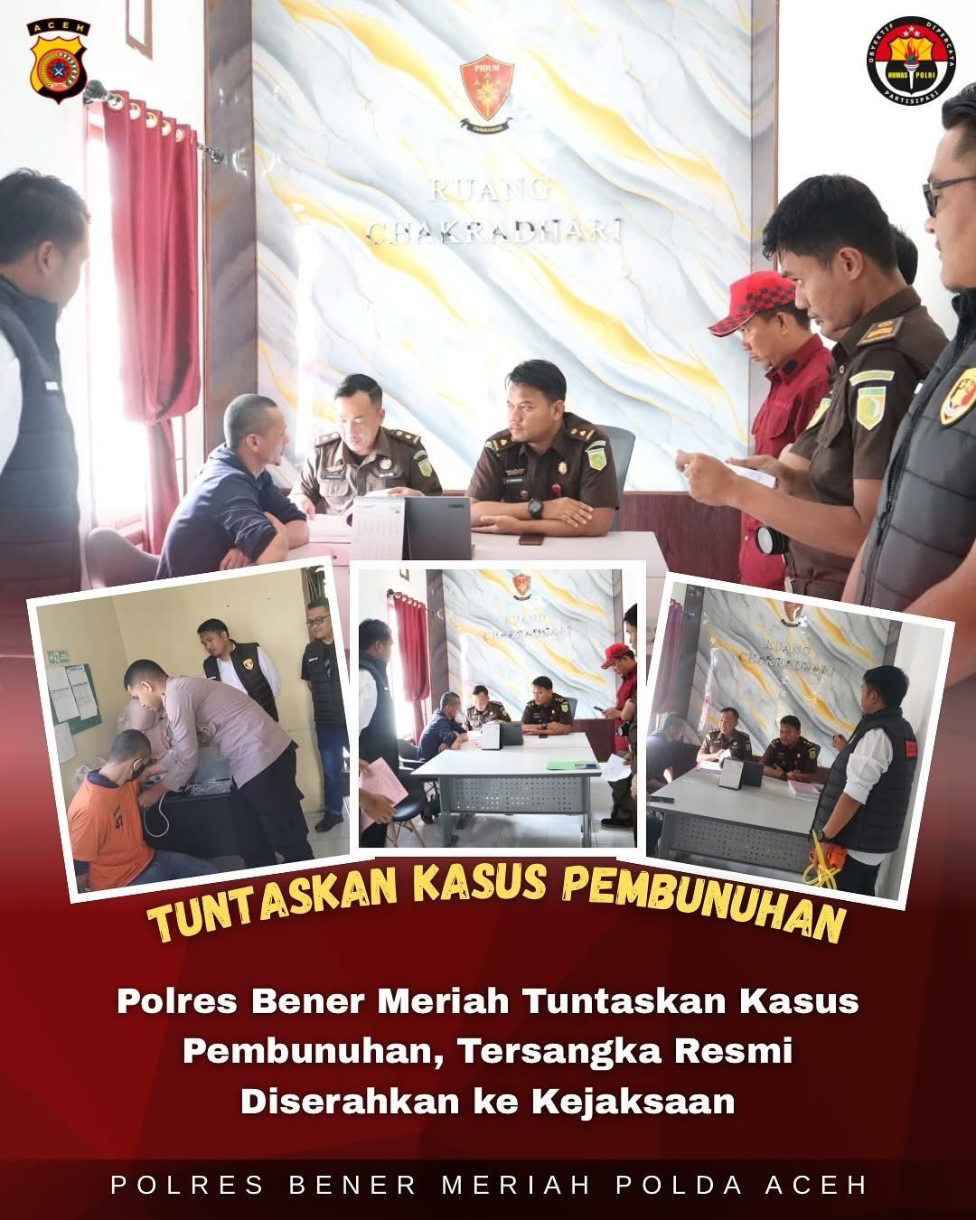 Polres Bener Meriah Tuntaskan Kasus Pembunuhan, Tersangka Resmi Diserahkan ke Kejaksaan