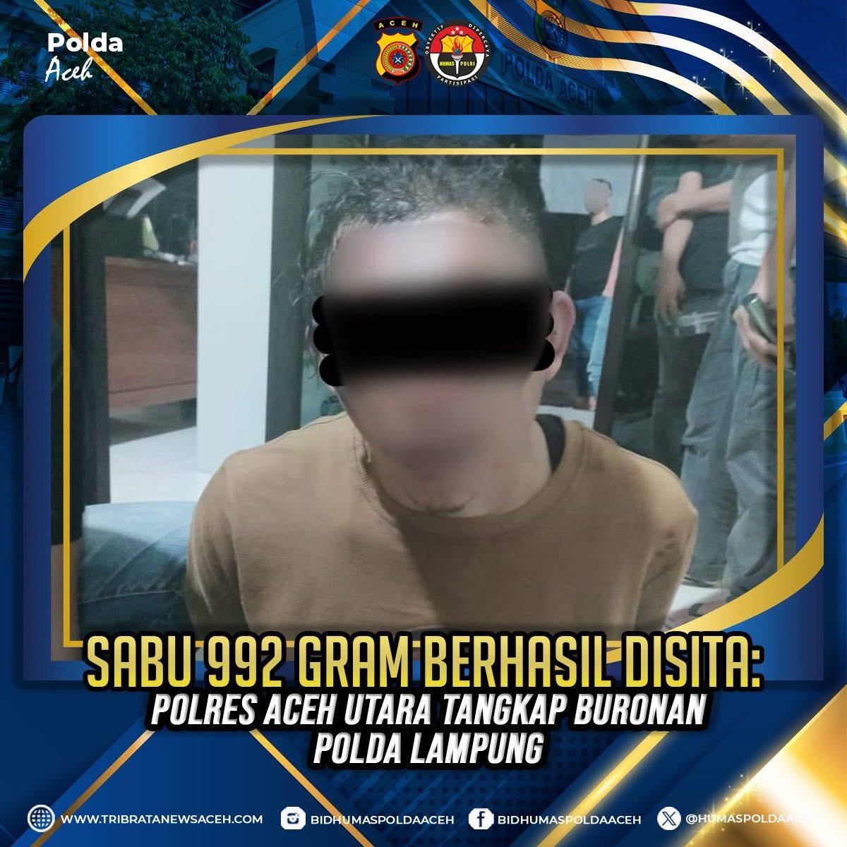 Sabu 992 Gram Berhasil Disita, Polres Aceh Utara Tangkap Buronan Polda Lampung
