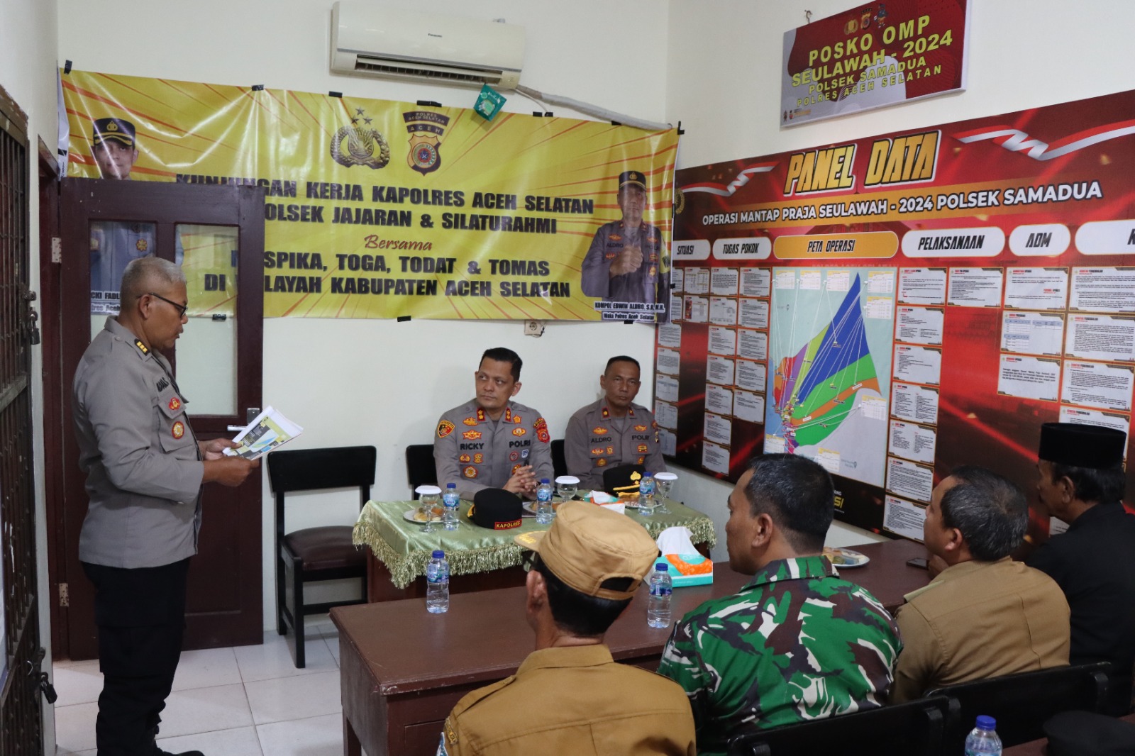 Tingkatkan Kinerja dan Pelayanan, Kapolres Aceh Selatan Lakukan Kunker ke Polsek Samadua dan Sawang