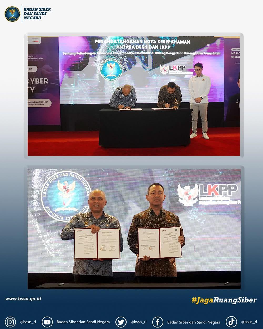 BSSN dan LKPP Tandatangan Nota Kesepahaman tentang Pelindungan Informasi dan Transaksi Elektronik di Bidang Pengadaan Barang/Jasa Pemerintah