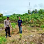 Bhabinkamtibmas Polsek Labuhanhaji Kunjungi Lahan Warga dan Ajak Tanam Tanaman Bergizi