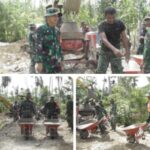 Dansatgas TMMD ke-124 Kodim 0107/Aceh Selatan Turun Langsung Bersama Prajurit dalam Pengecoran Badan Jalan