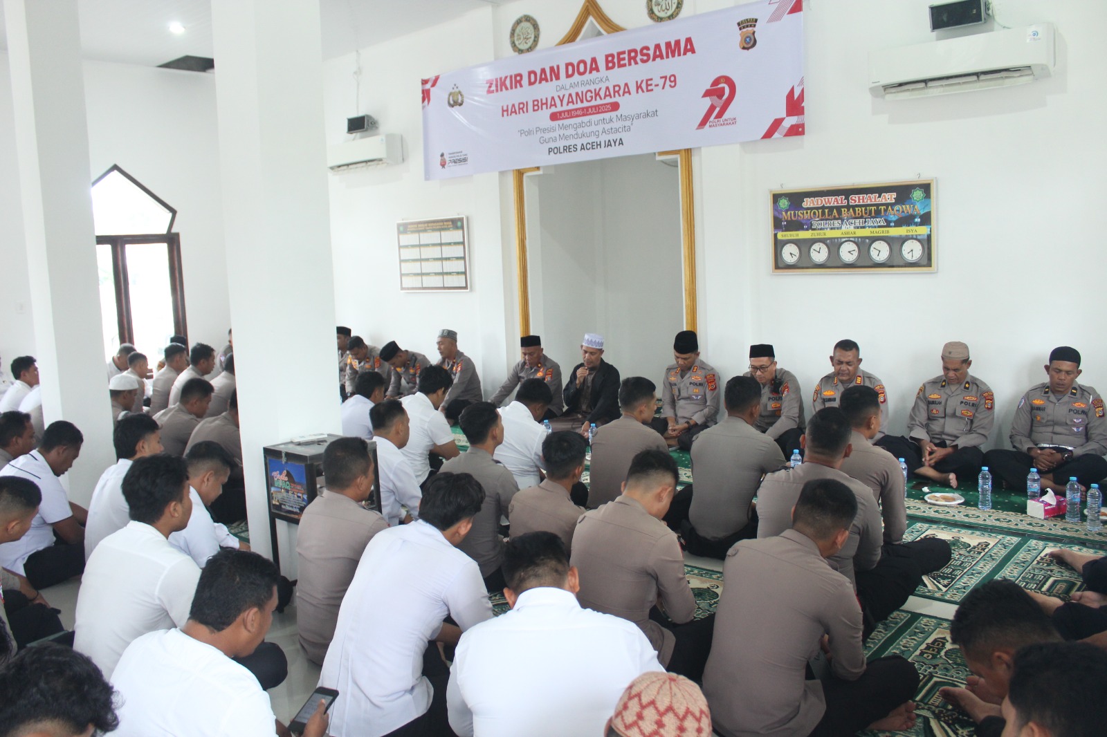 Zikir & Doa Bersama, Polres Aceh Jaya Harapkan Kamtibmas Kondusif di Hari Bhayangkara ke-79