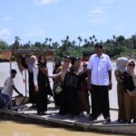 Kunker Ke Desa Alue Buloh Bunda PAUD Nagan Raya Mengunakan Rakit
