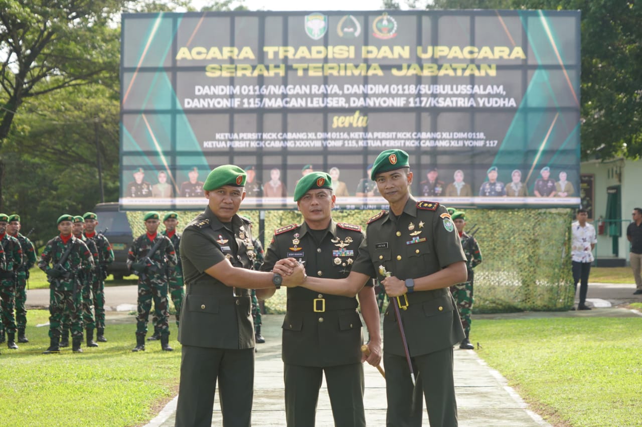 Danrem 012/Teuku Umar Pimpin Upacara Sertijab Dandim 0116/Nagan Raya di Makorem 012/Teuku Umar