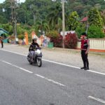 Sat Samapta Polres Aceh Selatan Gelar Strong Point Pagi Jaga Kelancaran Lalin