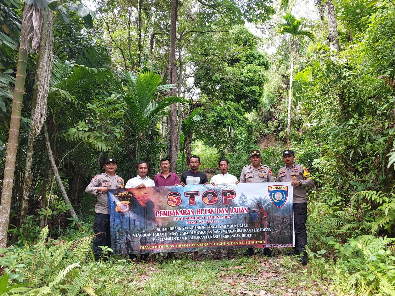Cegah Karhutla, Polsek Samadua Sosialisasikan Warga Larangan Bakar Lahan