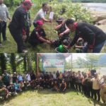Peringati Hari Degradasi Lahan Sedunia, Danramil 06/Kluet Utara Hadiri Penanaman Pohon di Bantaran Sungai Kluet