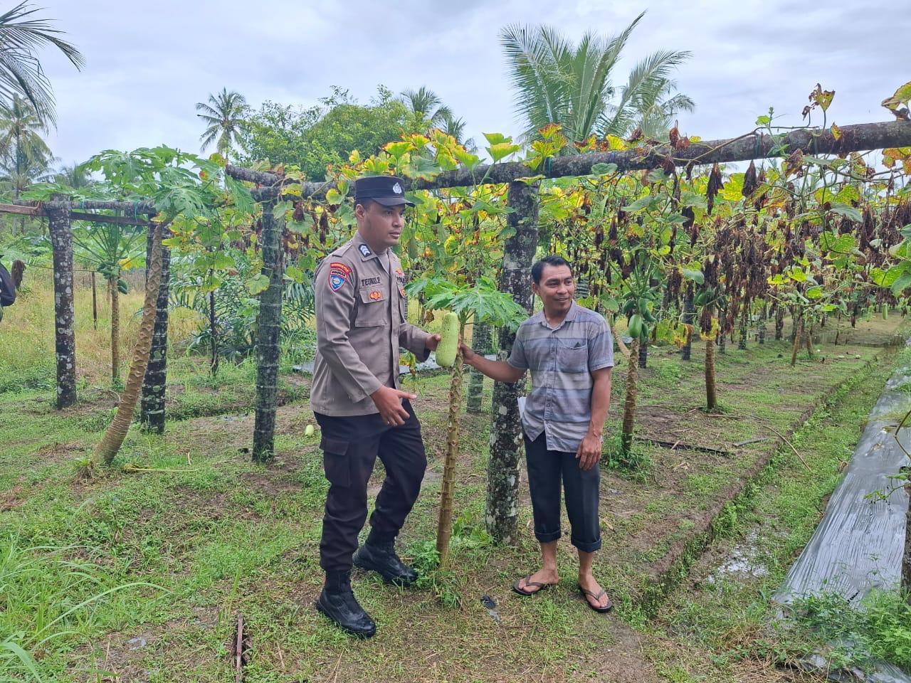 Sambangi Warga, Polsek Kluet Timur Ajak Masyarakat Manfaatkan Lahan untuk Tanaman Bergizi