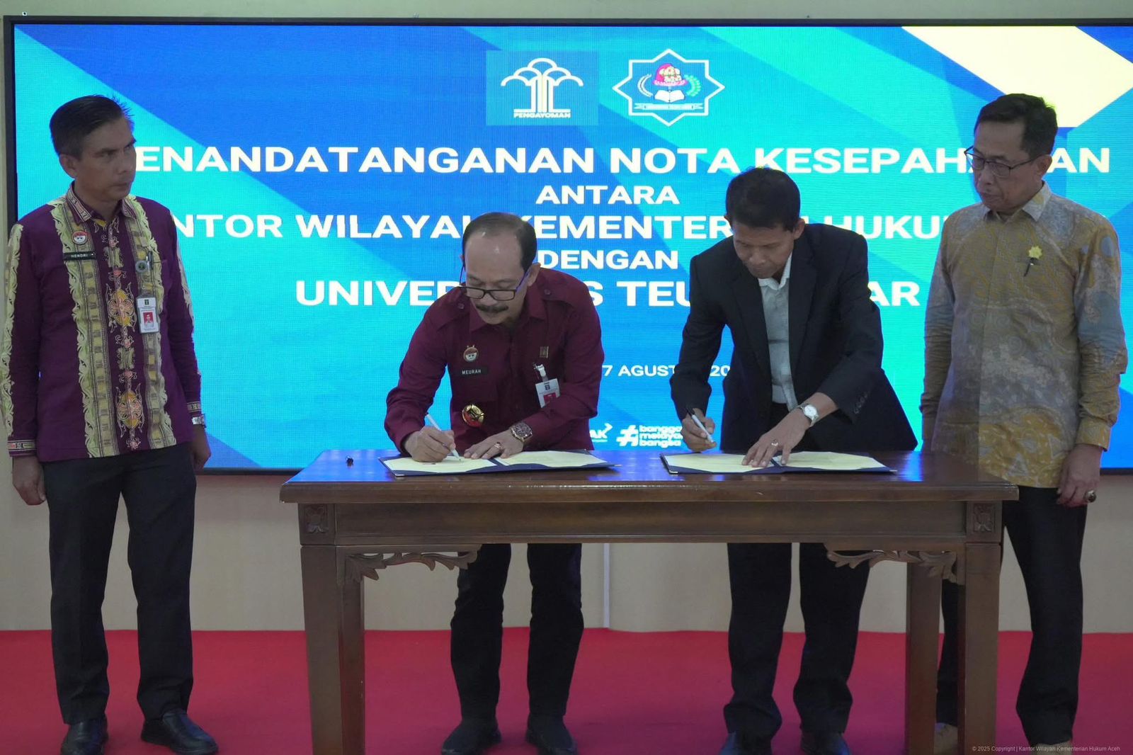 Kemenkum Aceh dan UTU Teken MoU terkait Pelayanan dan Pembinaan Hukum