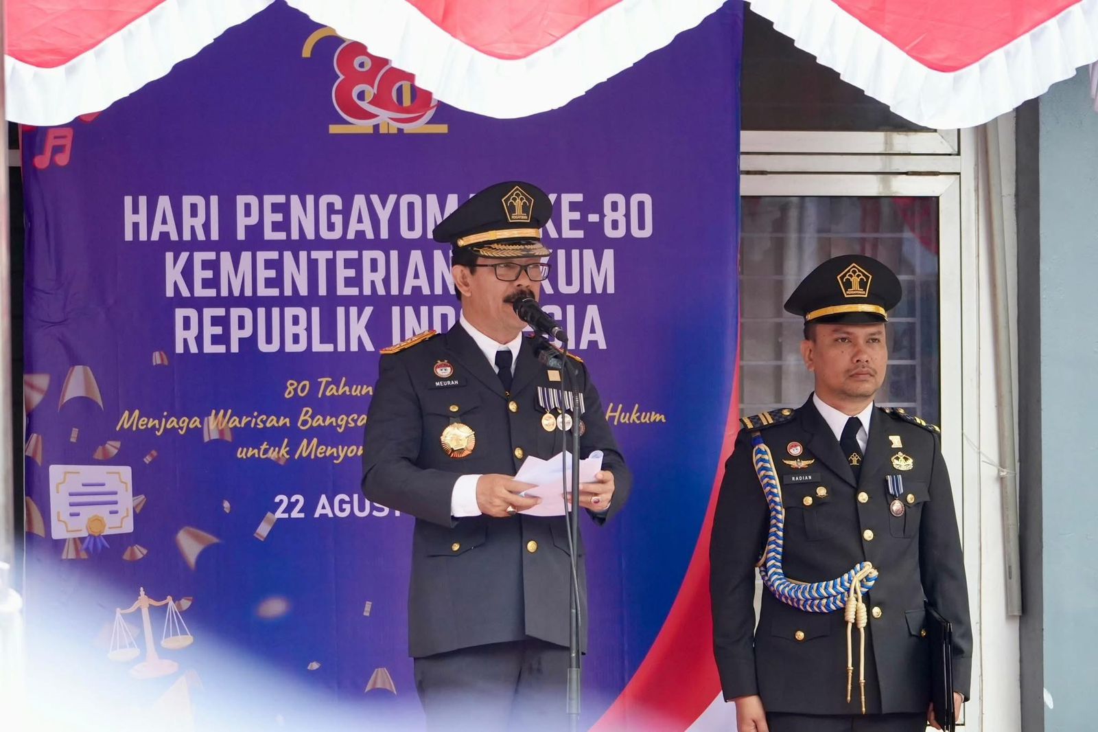 Kakanwil Kemenkum Aceh Pimpin Upacara Hari Pengayoman ke-80