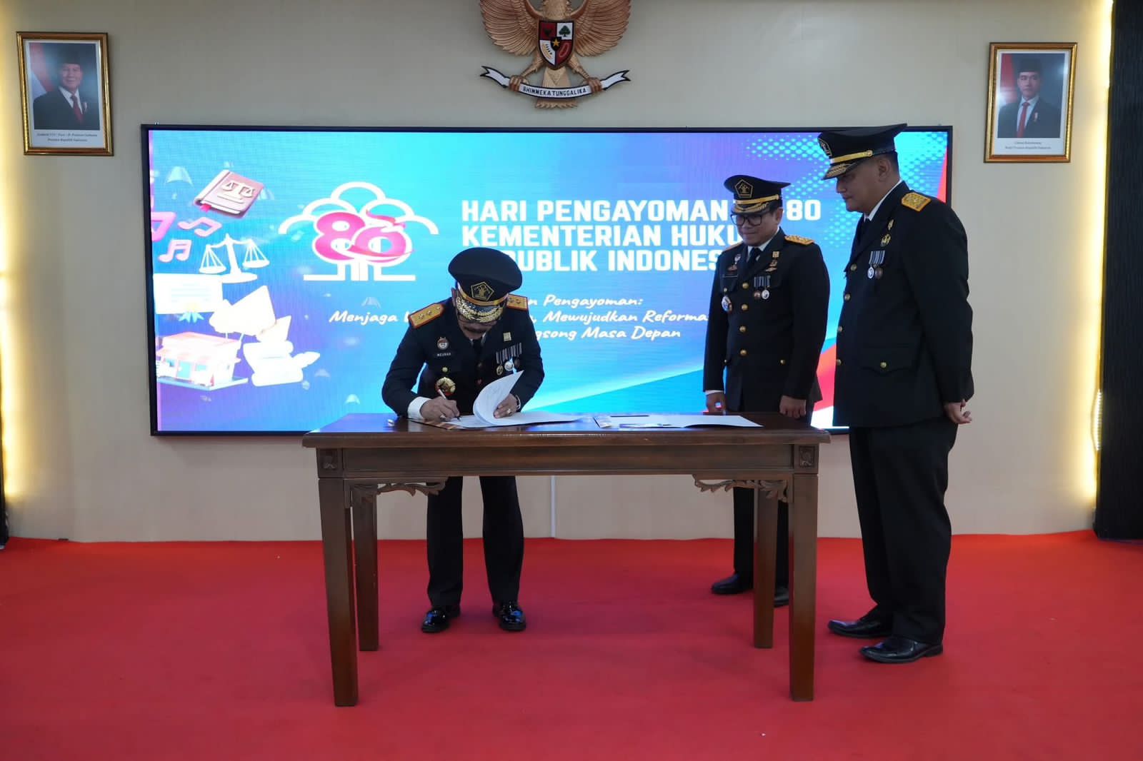 Momen Tasyakuran Hari Pengayoman ke-80, Kemenkum Aceh Teken MoU dengan 8 Pemda