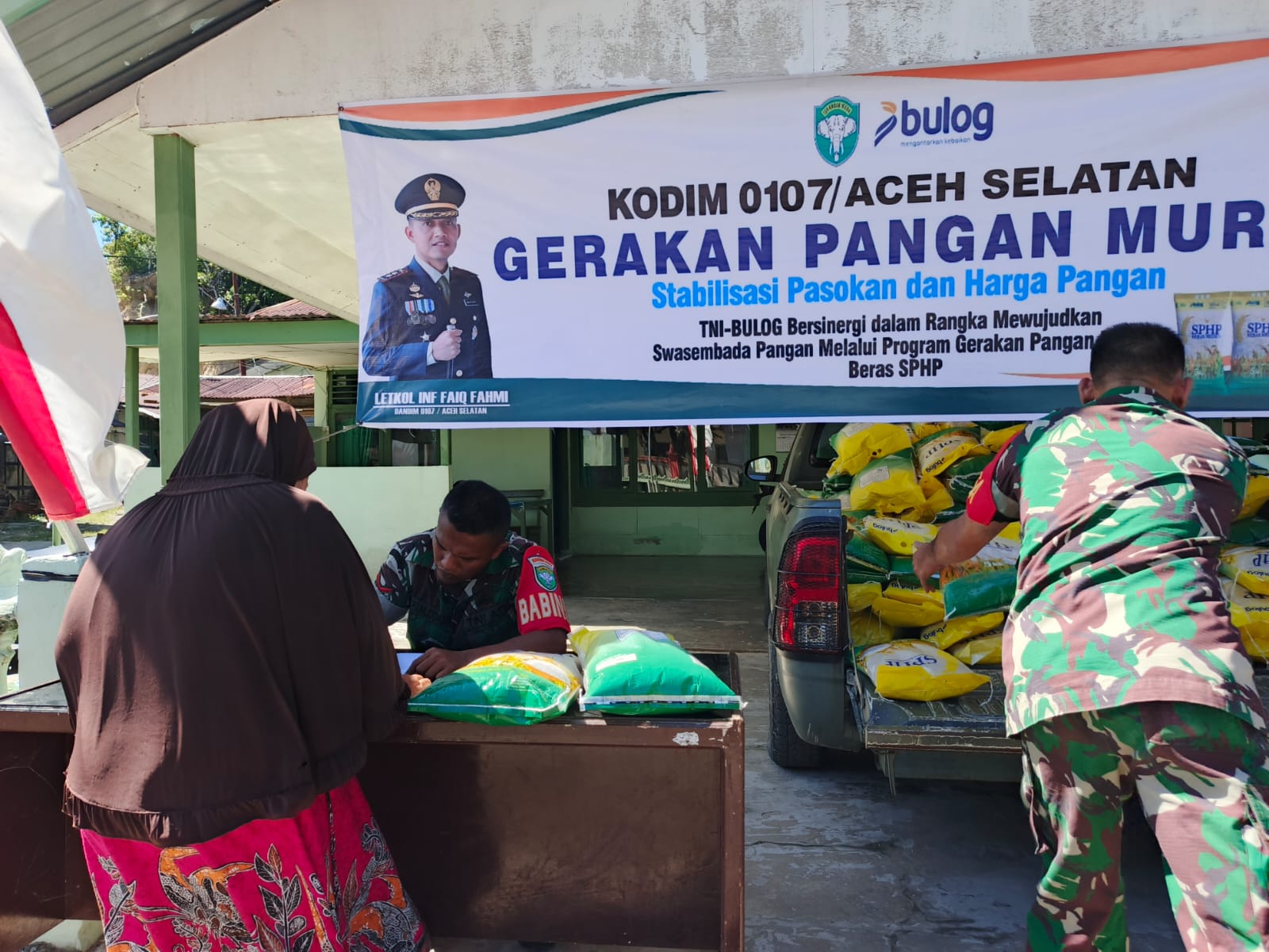 ‎Gerakan Pangan Murah Kodim 0107/Aceh Selatan 4 Ton Ludes Diserbu Warga
