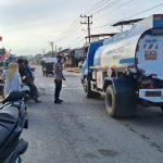 Personel Polsek Trumon Laksanakan Strong Point Pagi Jaga Kelancaran dan Ketertiban Lalu Lintas