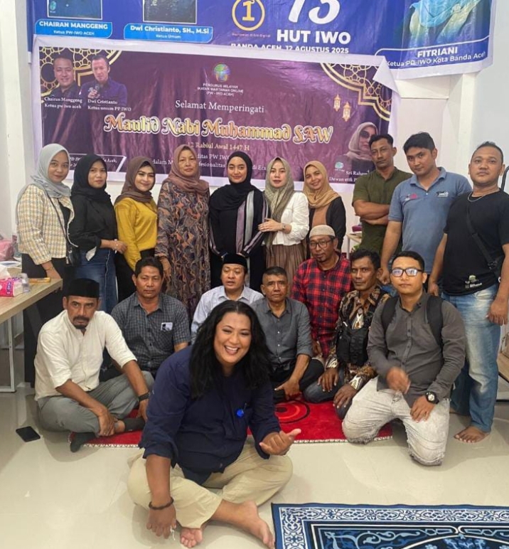 PW IWO Aceh Peringati Maulid Nabi, Perkuat Soliditas Wartawan di Era Digital