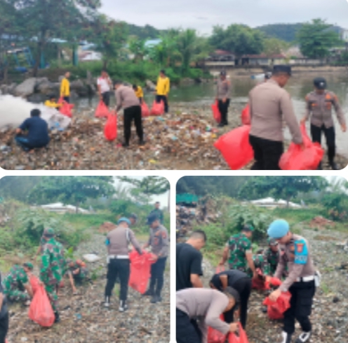Polres Aceh Selatan Ikut Sukseskan Bakti Teritorial Prima HUT TNI ke-80 dengan Aksi Bersih Sungai