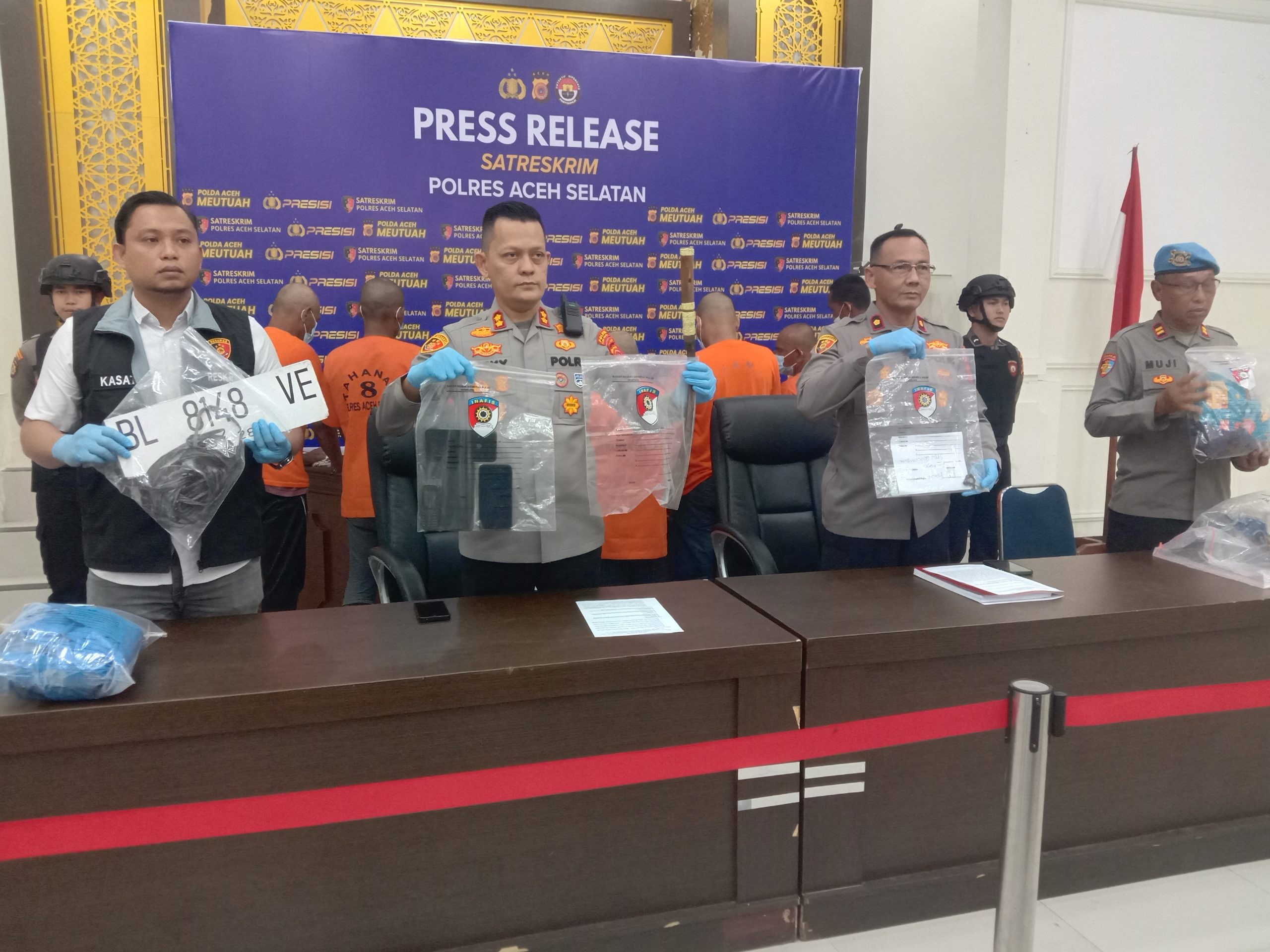 Polres Aceh Selatan Gelar Press Release Terkait Kasus Curanmor, Pencurian Ternak dan KDRT