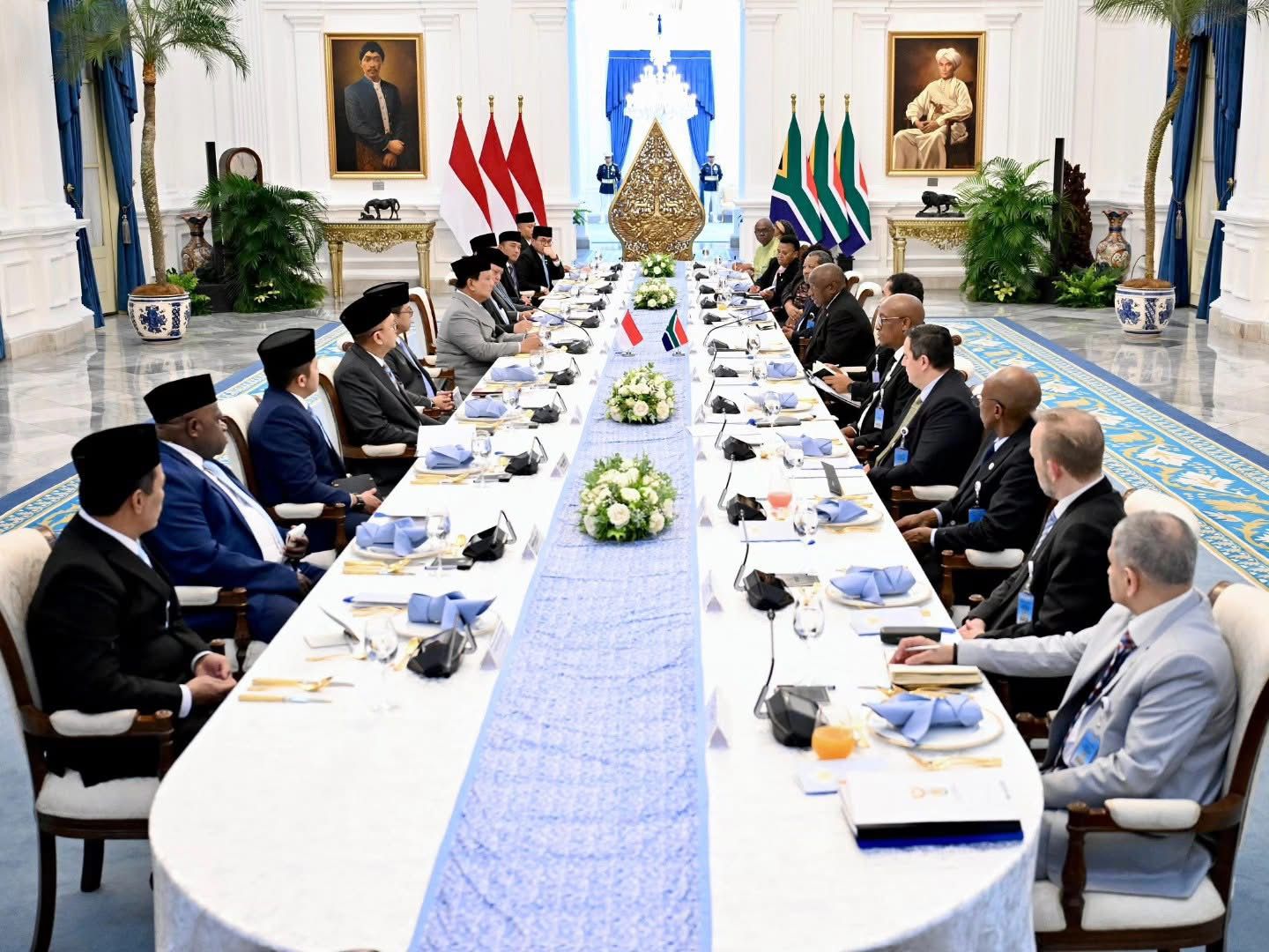 Bersama Delegasi Masing-Masing, Presiden Prabowo dan Presiden Ramaphosa Gelar Pertemuan Bilateral