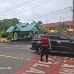 Personel Sat Samapta Polres Aceh Selatan Laksanakan Strong Point Pagi Wujudkan Kamseltibcarlantas