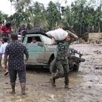 Satgas Gulbencal Kodam IM Laksanakan Pembersihan Pasca banjir di Langkahan, Aceh Utara